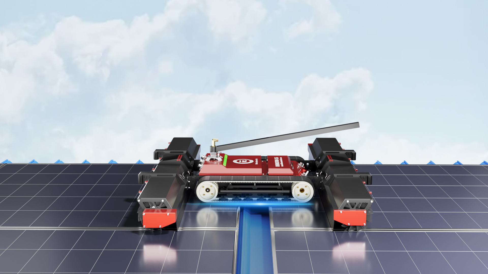 RHINO700-EC6 リモコン操作クローラー式太陽光パネル洗浄ロボット