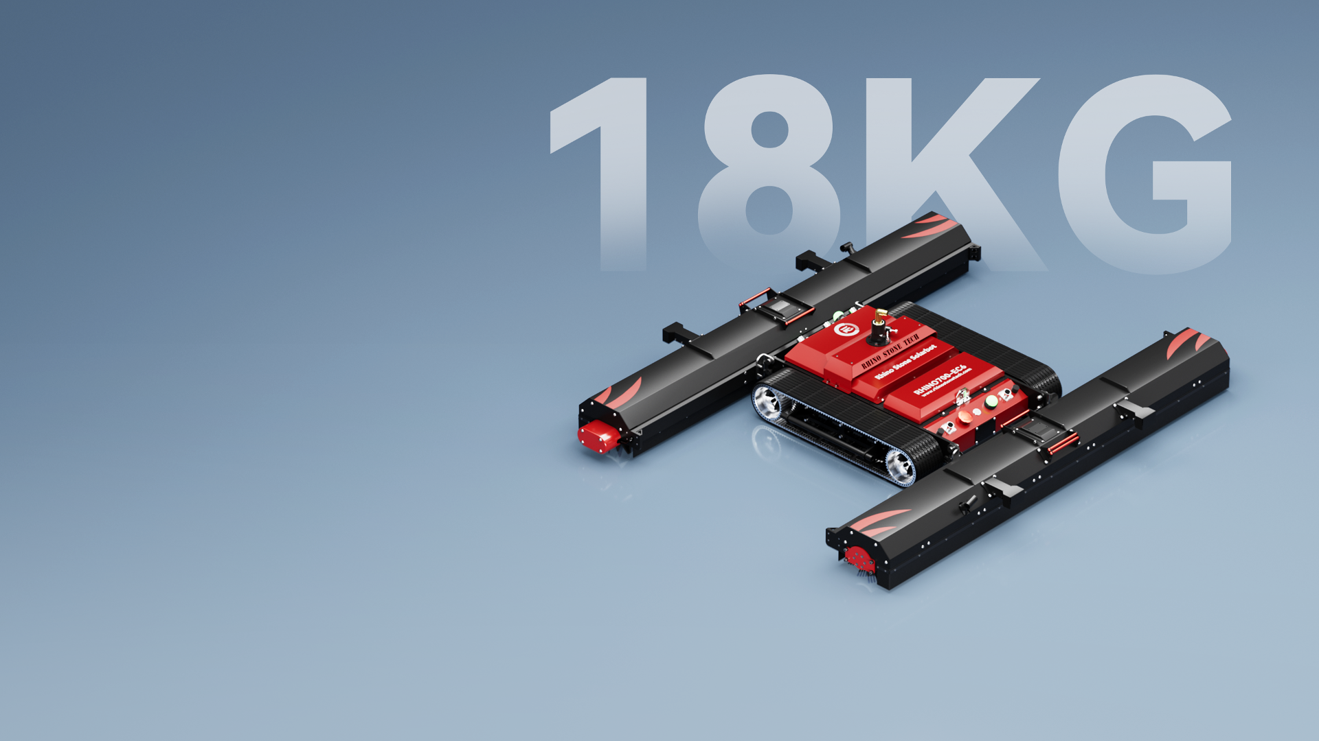 RhinoStar EC6 18kgスマート太陽光パネル清掃ロボット