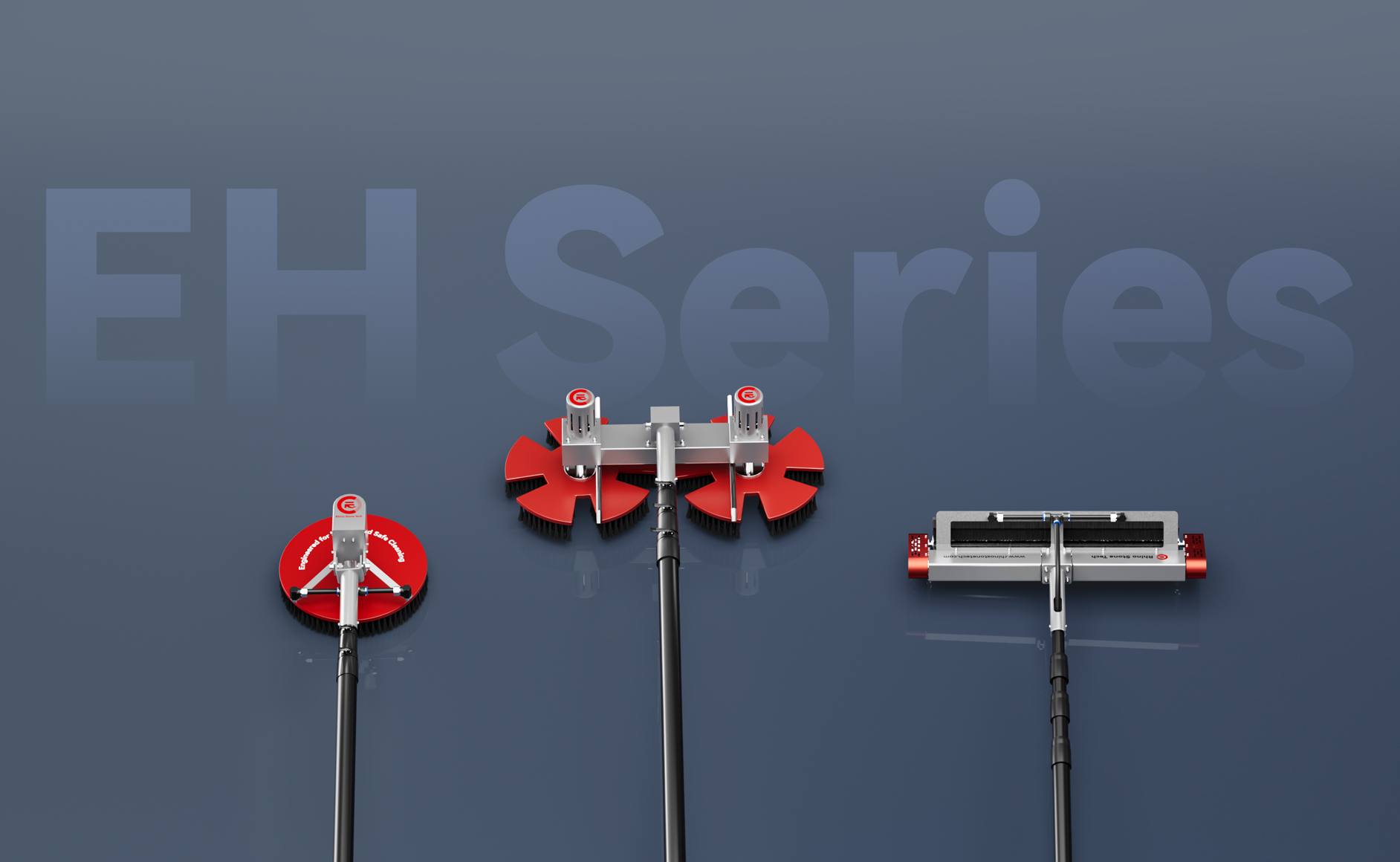 Rhino Stone Tech Solar Brush Series Comparison: EH1 Single Head, EH2 Five Petal Dual Head, and EH3 Self-Driven