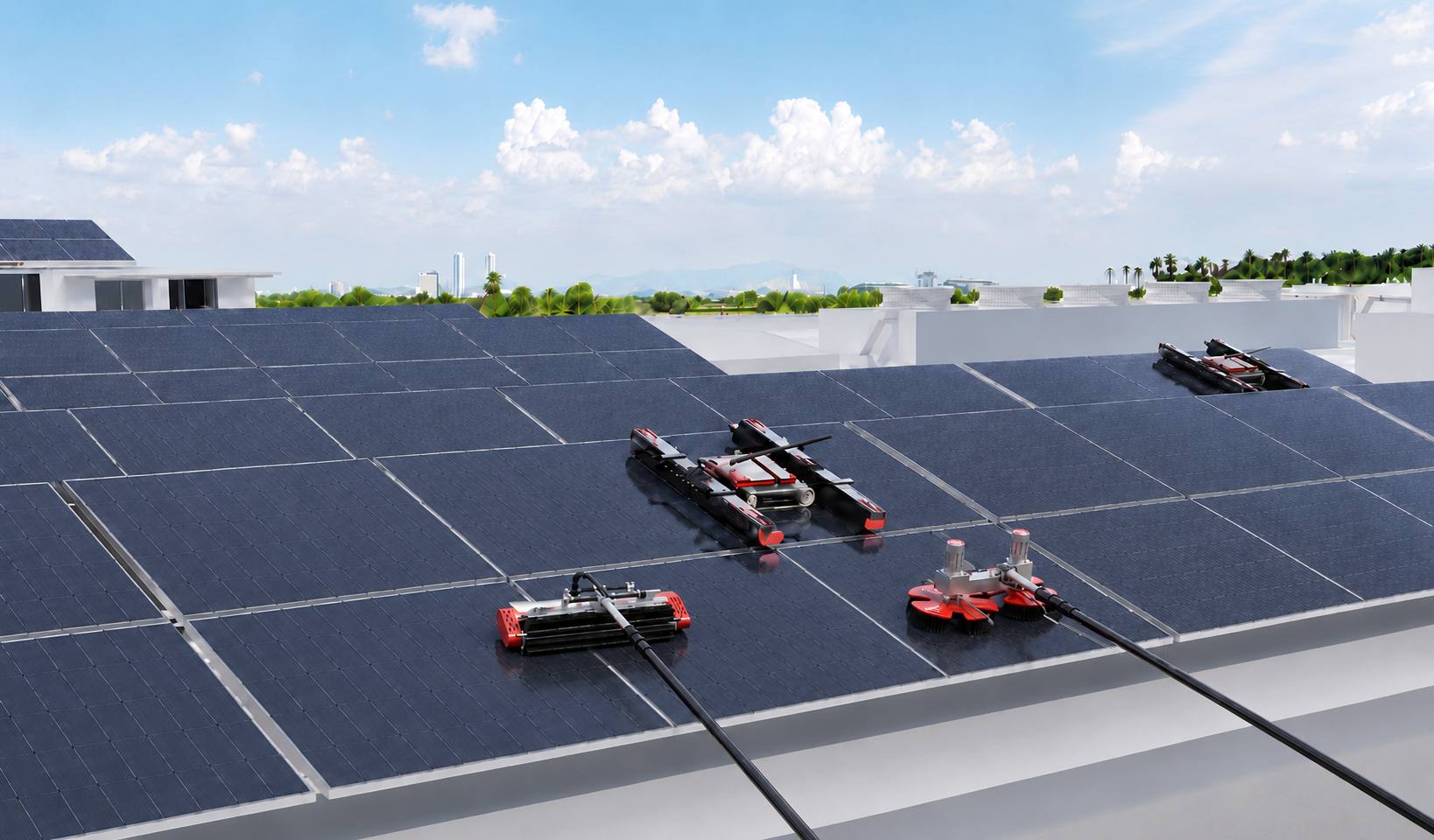 Commercial and industrial solar panel cleaning