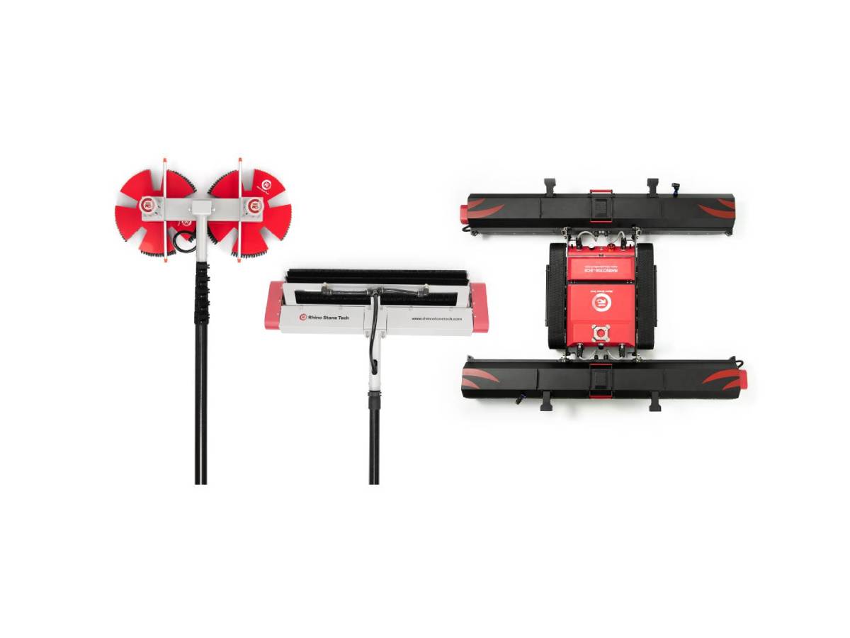 Commercial PV cleaning robot working on solar panels